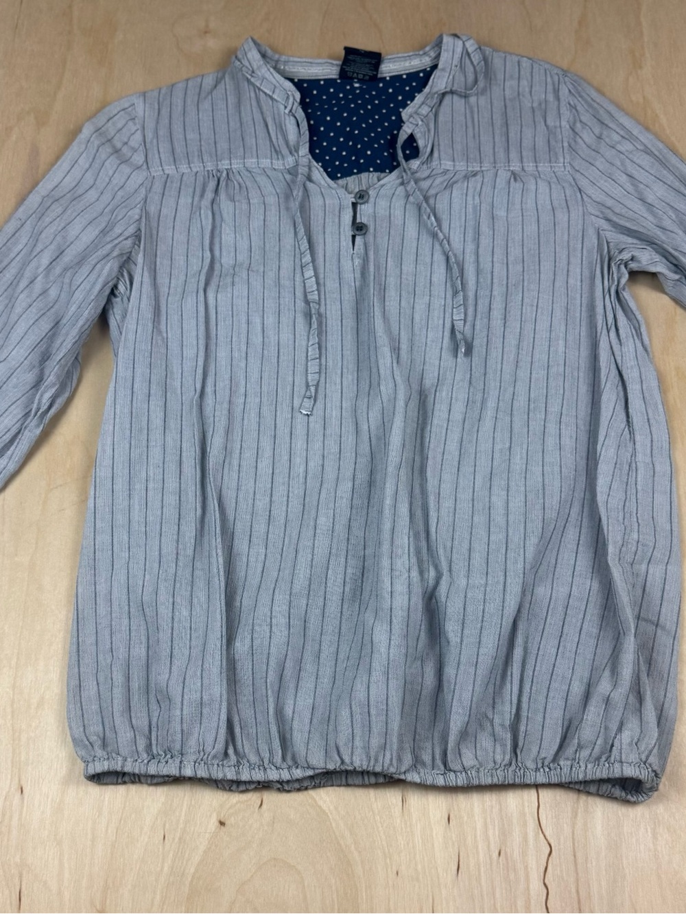 Faded Glory Light Blue Striped Girls' Long Sleeve Blouse